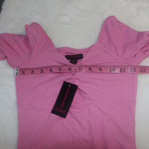 Material Girl Ribbed Ruched Keyhole Bodysuit - Picture 8 of 8